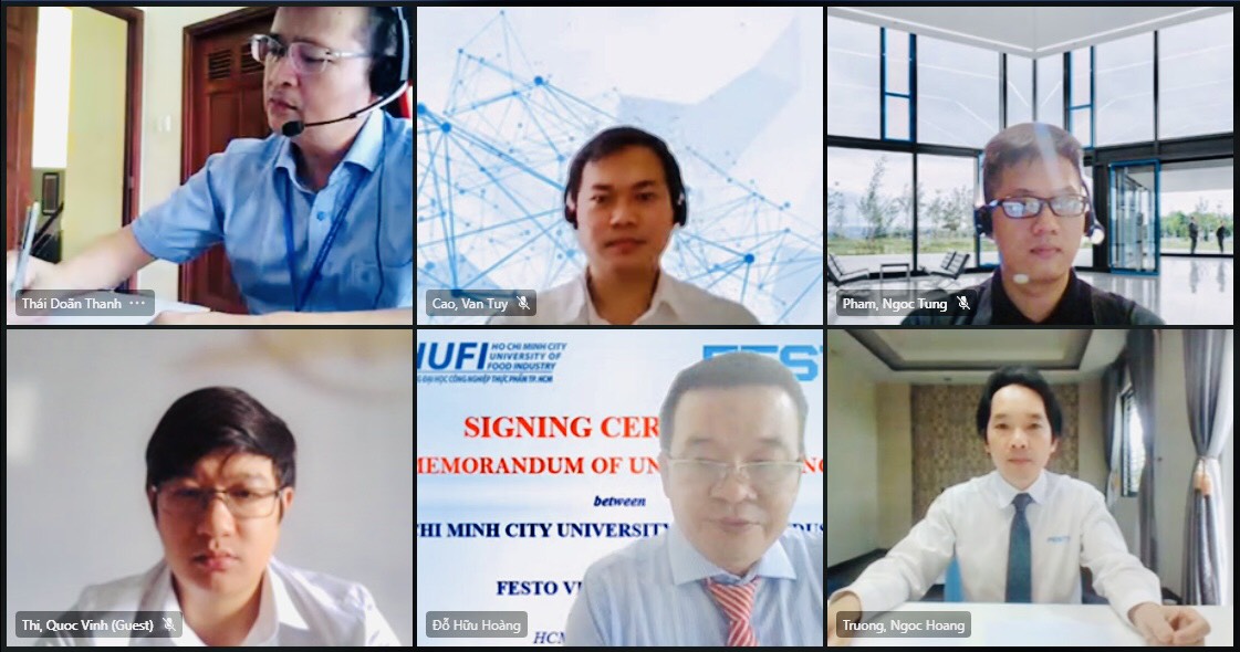 Lễ ký kết thỏa thuận hợp tác giữa Trường Đại học Công nghiệp Thực phẩm TP. Hồ Chí Minh và FESTO Việt Nam với sự tham dự của Khoa Công nghệ Cơ khí